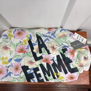ON 34TH LA FEMME Floral Print One Size Scarf Ivory Multi